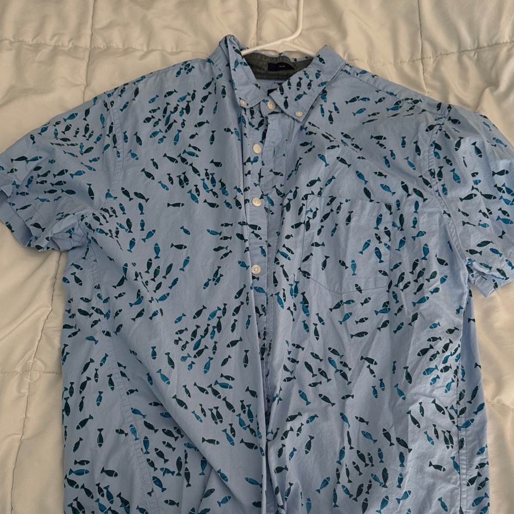 J. Crew Blue Casual Button Down Shirt